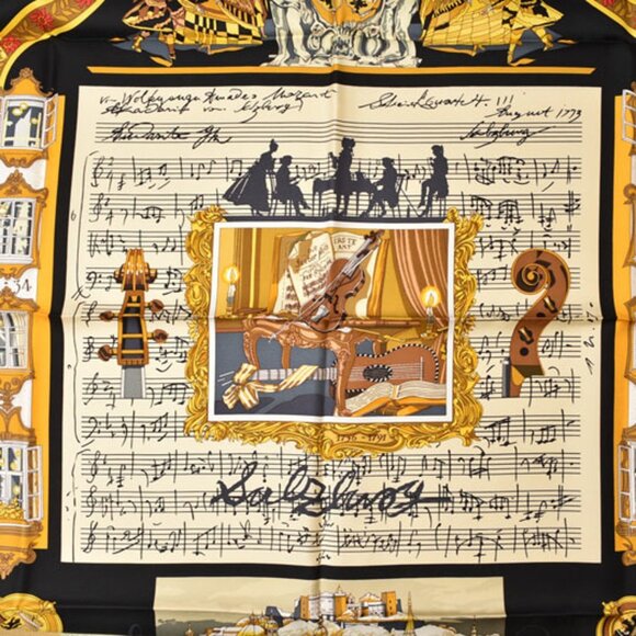 HERMES Black Scarf - Picture 6 of 8